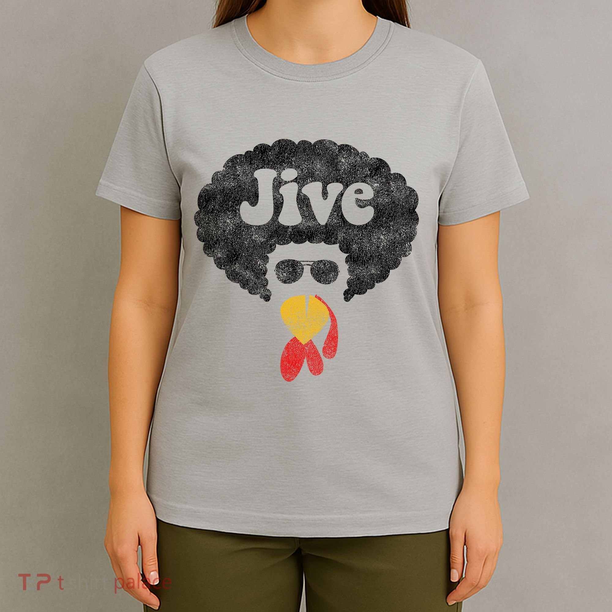 Funny Thanksgiving Jive Gift Vintage Distressed Turkey Face T-Shirt