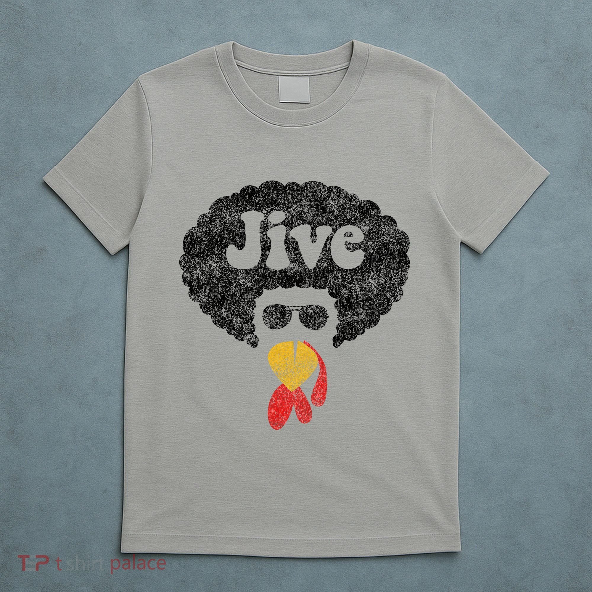 Funny Thanksgiving Jive Gift Vintage Distressed Turkey Face T-Shirt