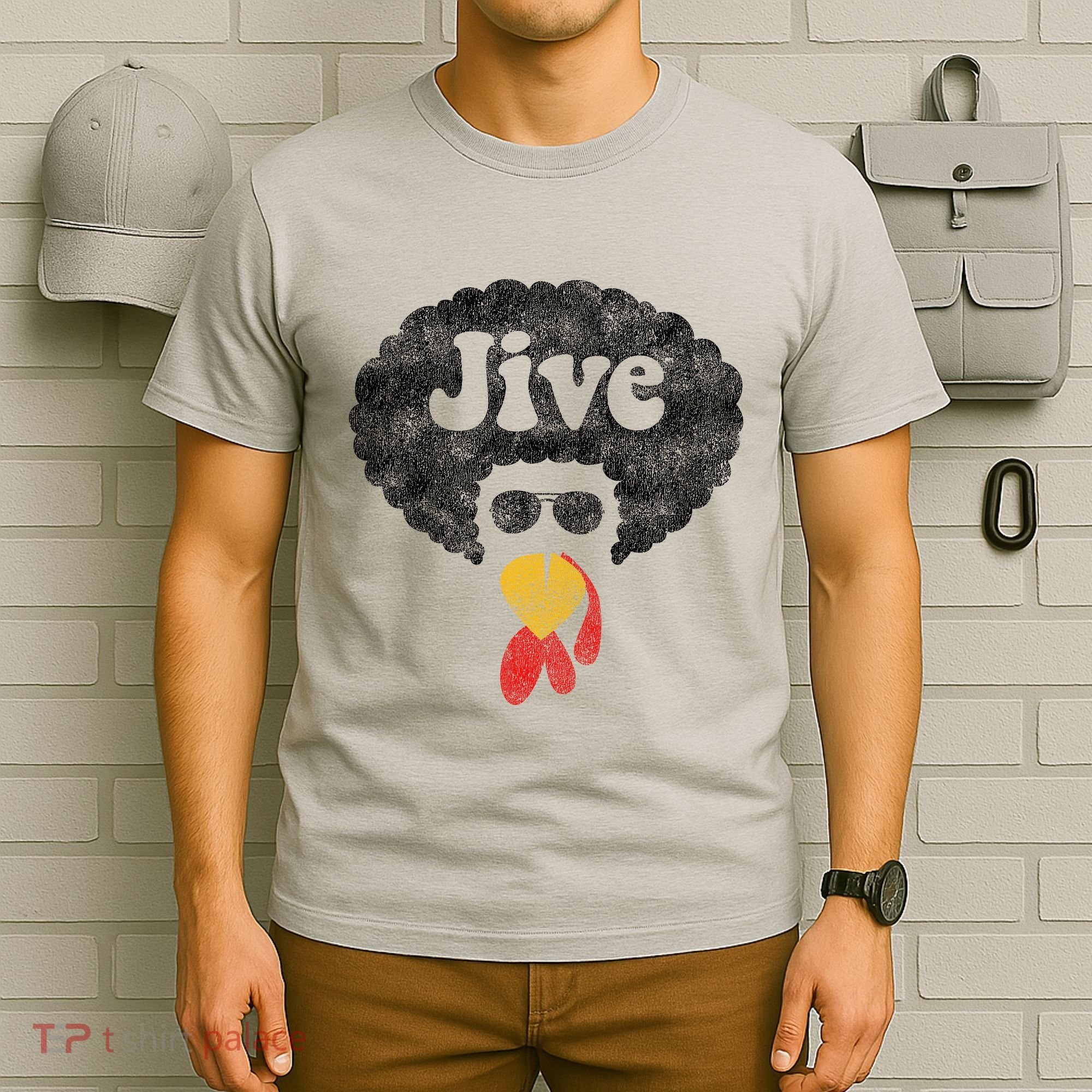 Funny Thanksgiving Jive Gift Vintage Distressed Turkey Face T-Shirt