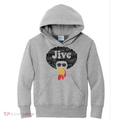 Funny Thanksgiving Jive Gift Vintage Distressed Turkey Face Kids Hoodie