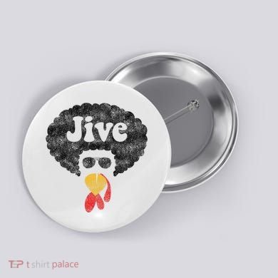Funny Thanksgiving Jive Gift Vintage Distressed Turkey Face Button