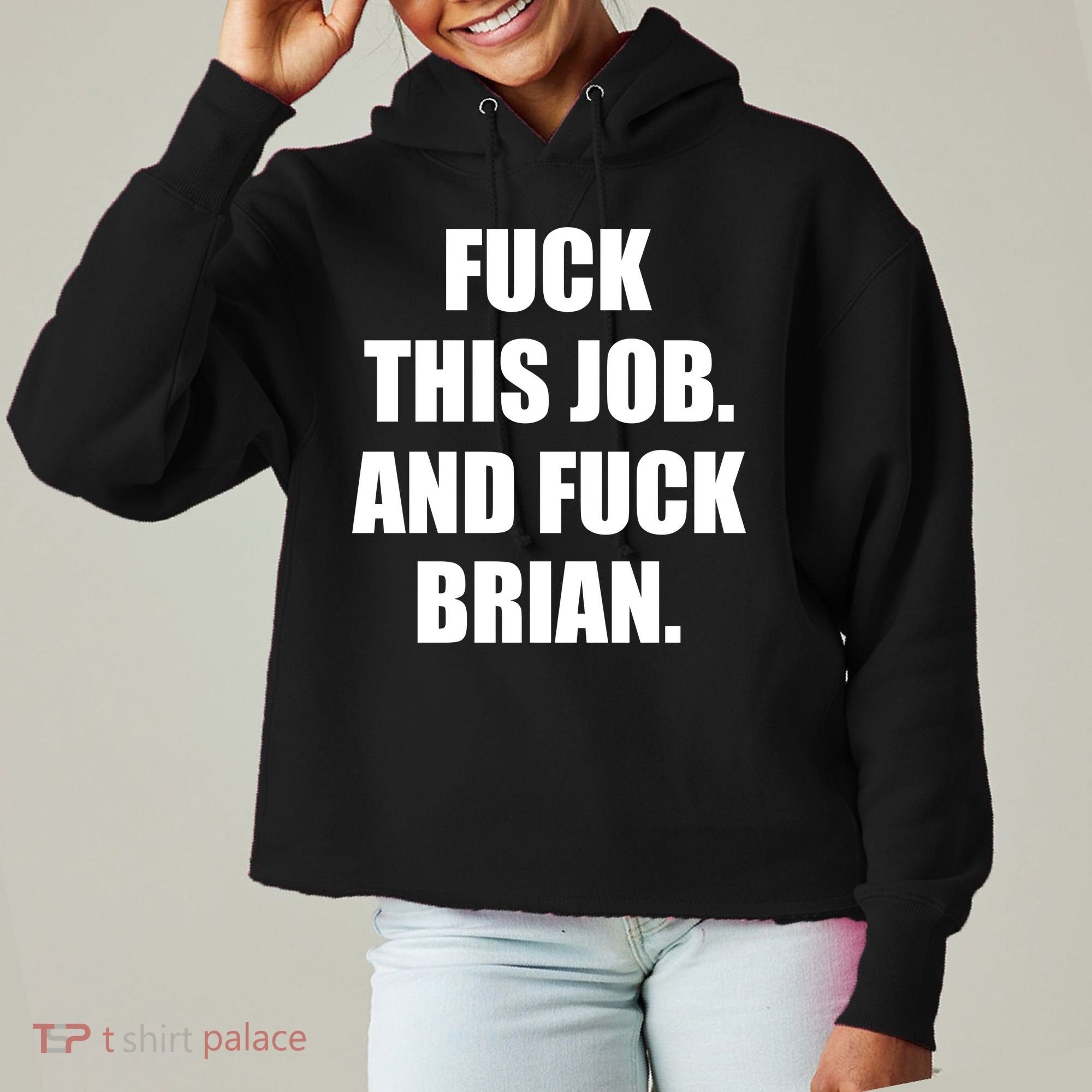 Fuck This Job And Fuck Brian Ladies Heavyweight Boxy Pullover Hoodie