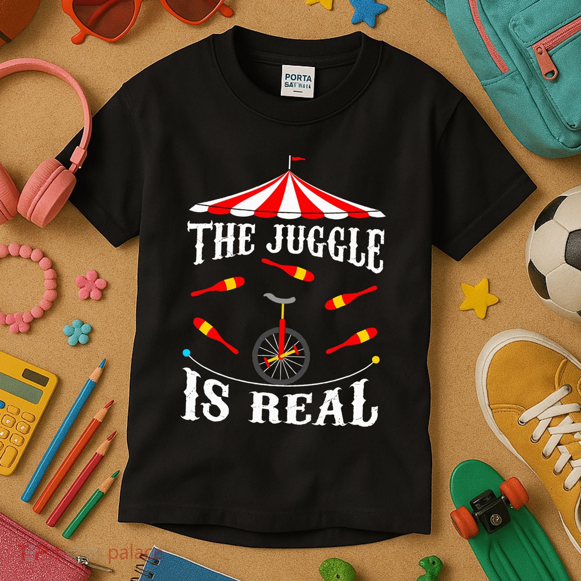 Funny The Juggle Is Real Circus Juggler Gift Idea Mm Kids T-Shirt