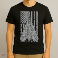 F14 Tomcat Jet Fighter Vintage American Flag T-Shirt thumb 3