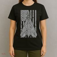 F14 Tomcat Jet Fighter Vintage American Flag T-Shirt thumb 4