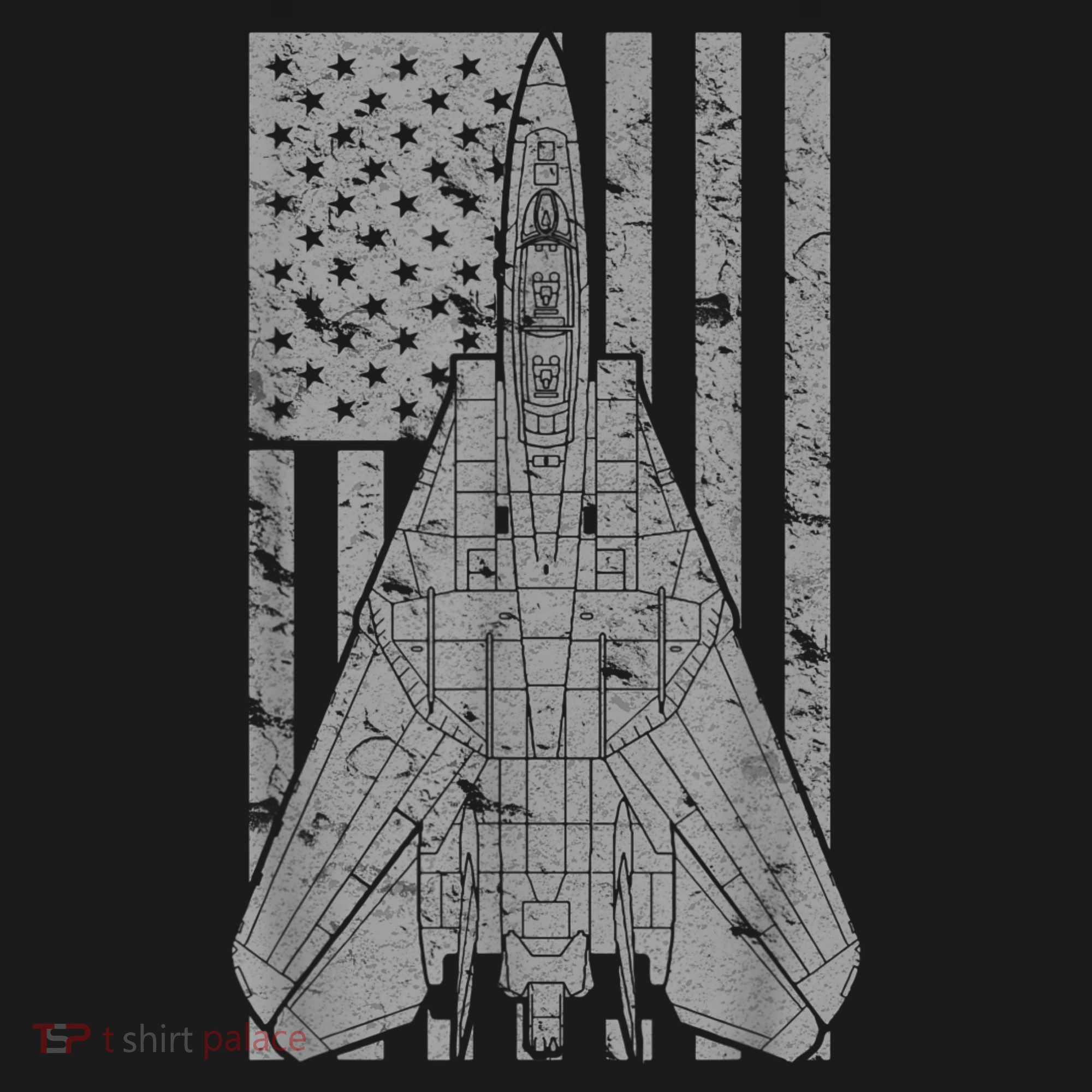 F14 Tomcat Jet Fighter Vintage American Flag Kids T-Shirt