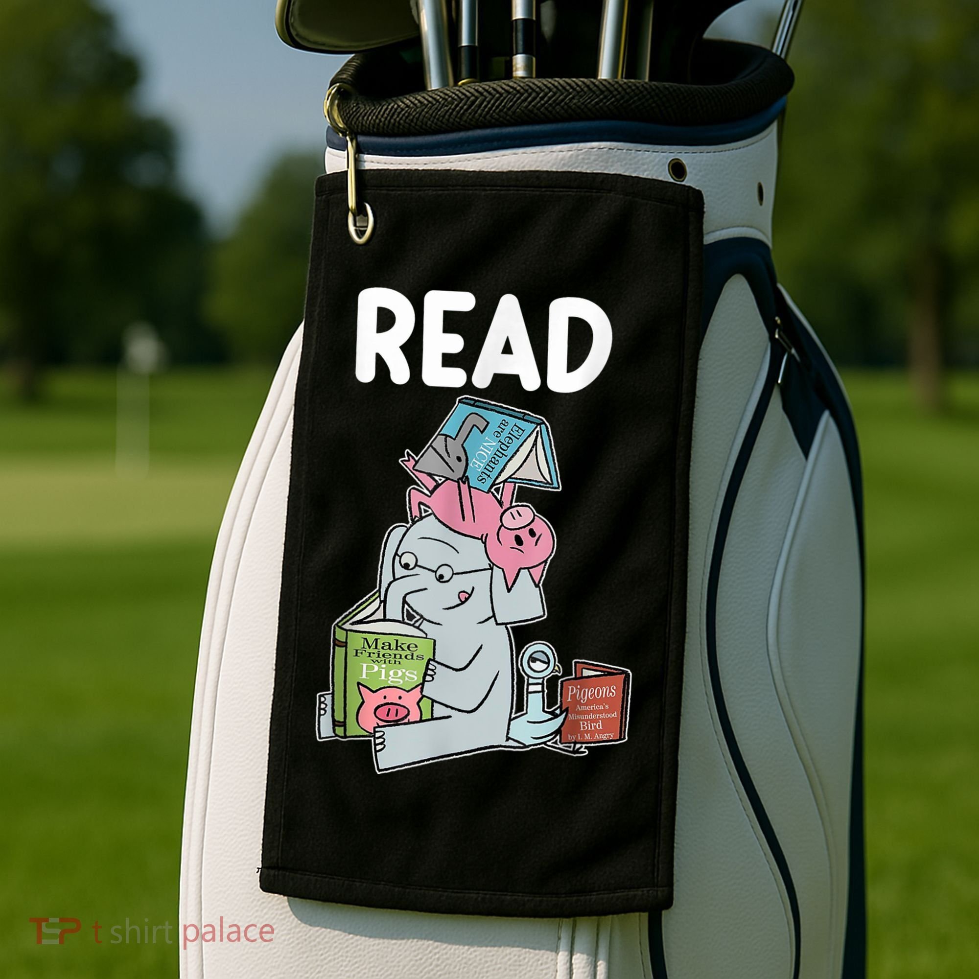 Funny Teacher Library Read Book Club Piggie Elephant Pigeons Golf Towel
