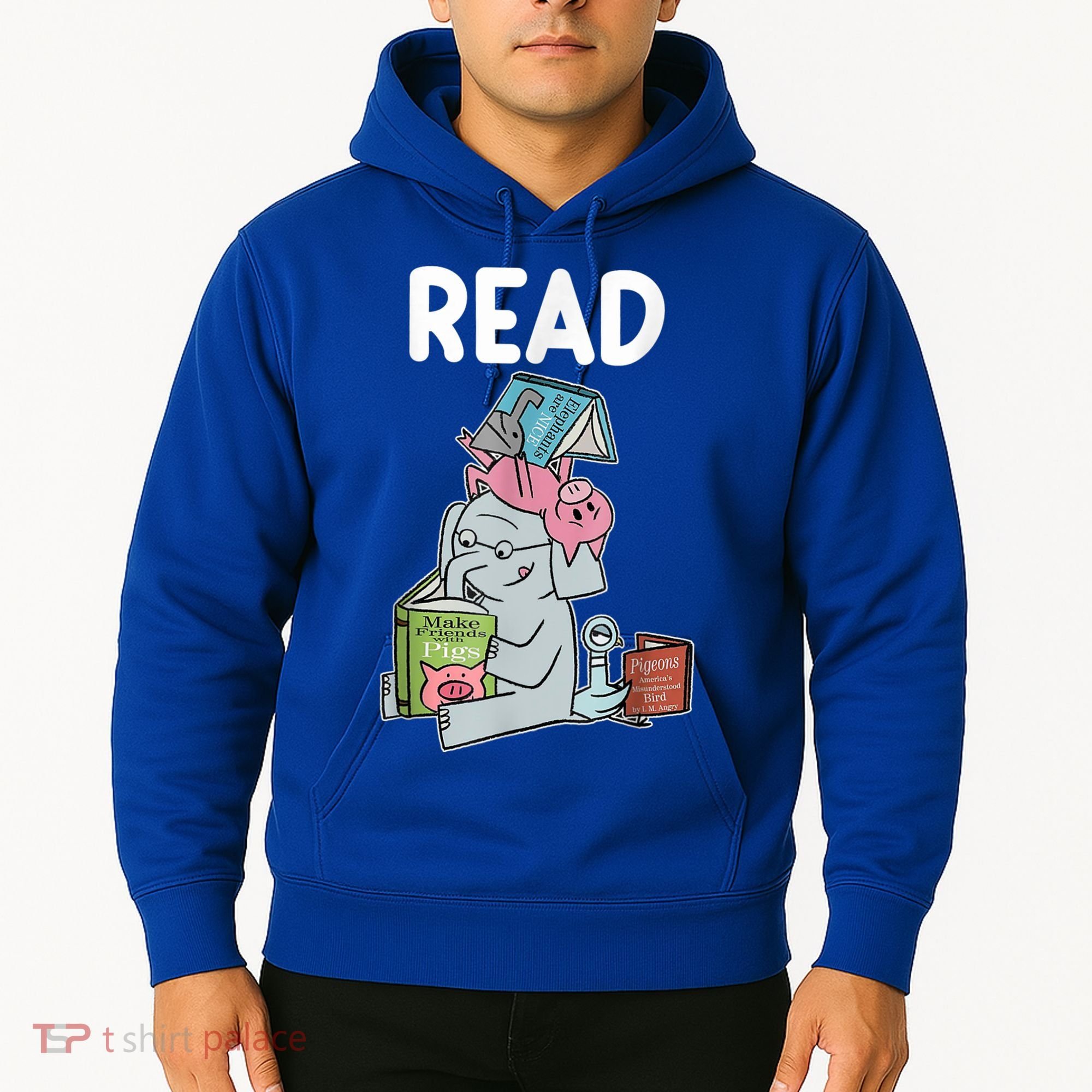 Funny Teacher Library Read Book Club Piggie Elephant Pigeons Hoodie