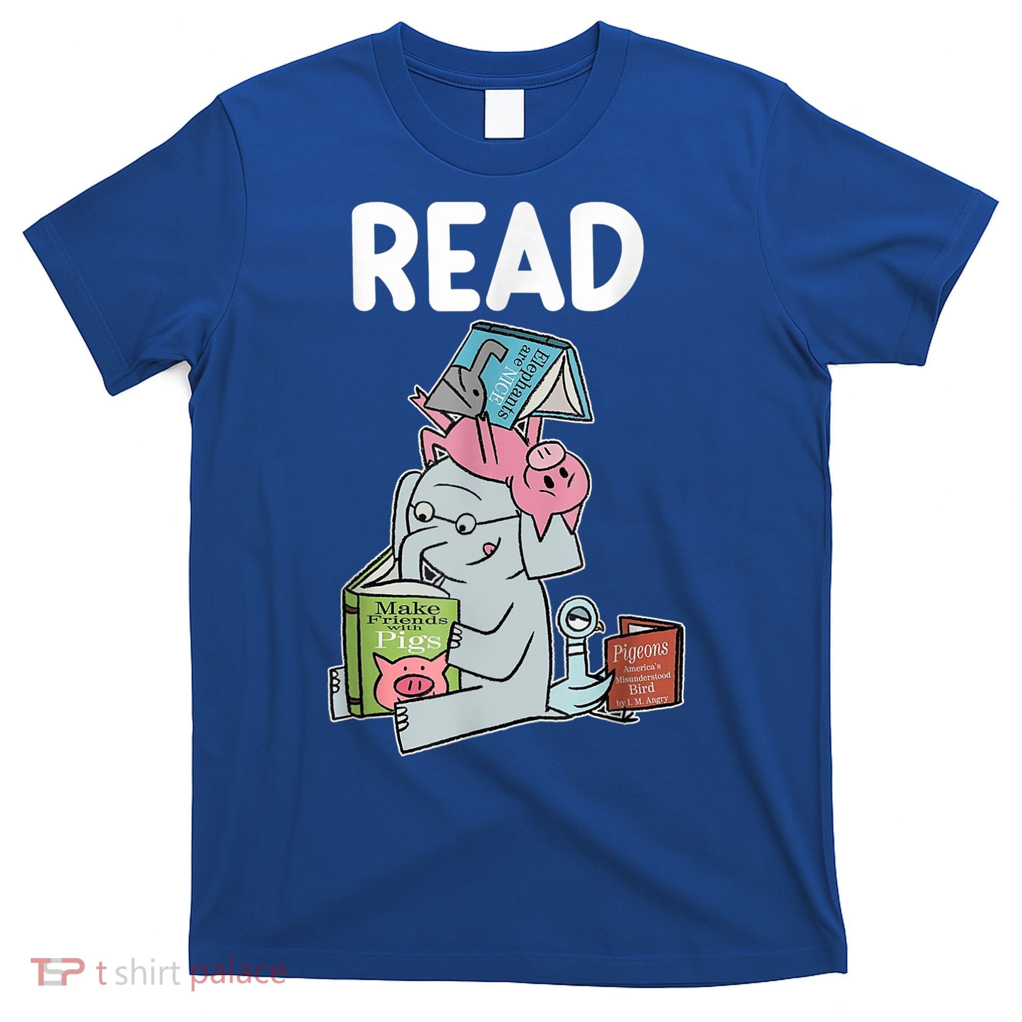 Funny Teacher Library Read Book Club Piggie Elephant Pigeons T-Shirt