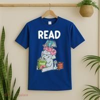 Funny Teacher Library Read Book Club Piggie Elephant Pigeons T-Shirt thumb 2