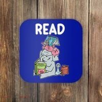 Funny Teacher Library Read Book Club Piggie Elephant Pigeons Coaster thumb 0