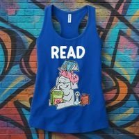 Funny Teacher Library Read Book Club Piggie Elephant Pigeons Women's Tank Top thumb 3