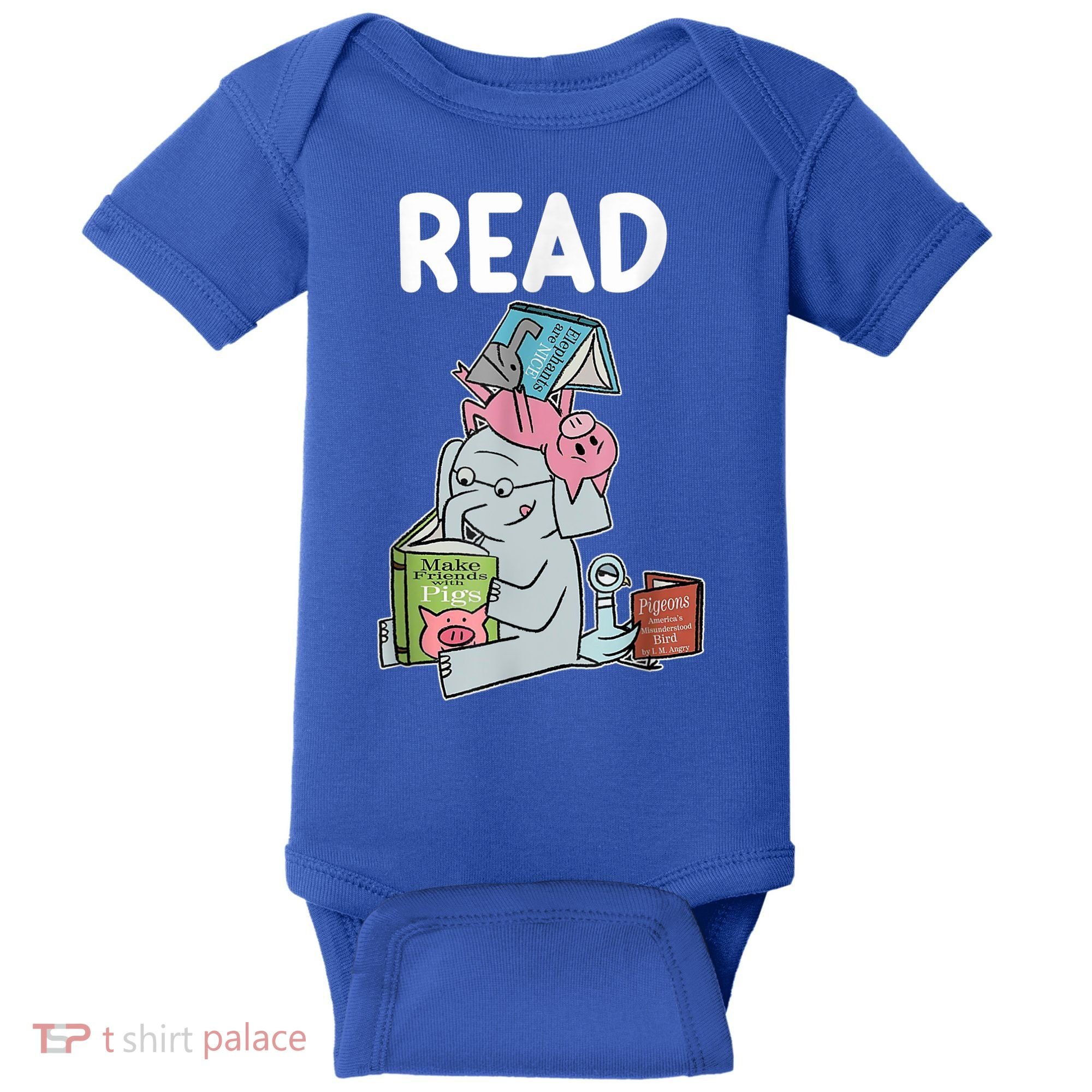Funny Teacher Library Read Book Club Piggie Elephant Pigeons Baby Bodysuit