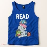 Funny Teacher Library Read Book Club Piggie Elephant Pigeons Tank Top thumb 2