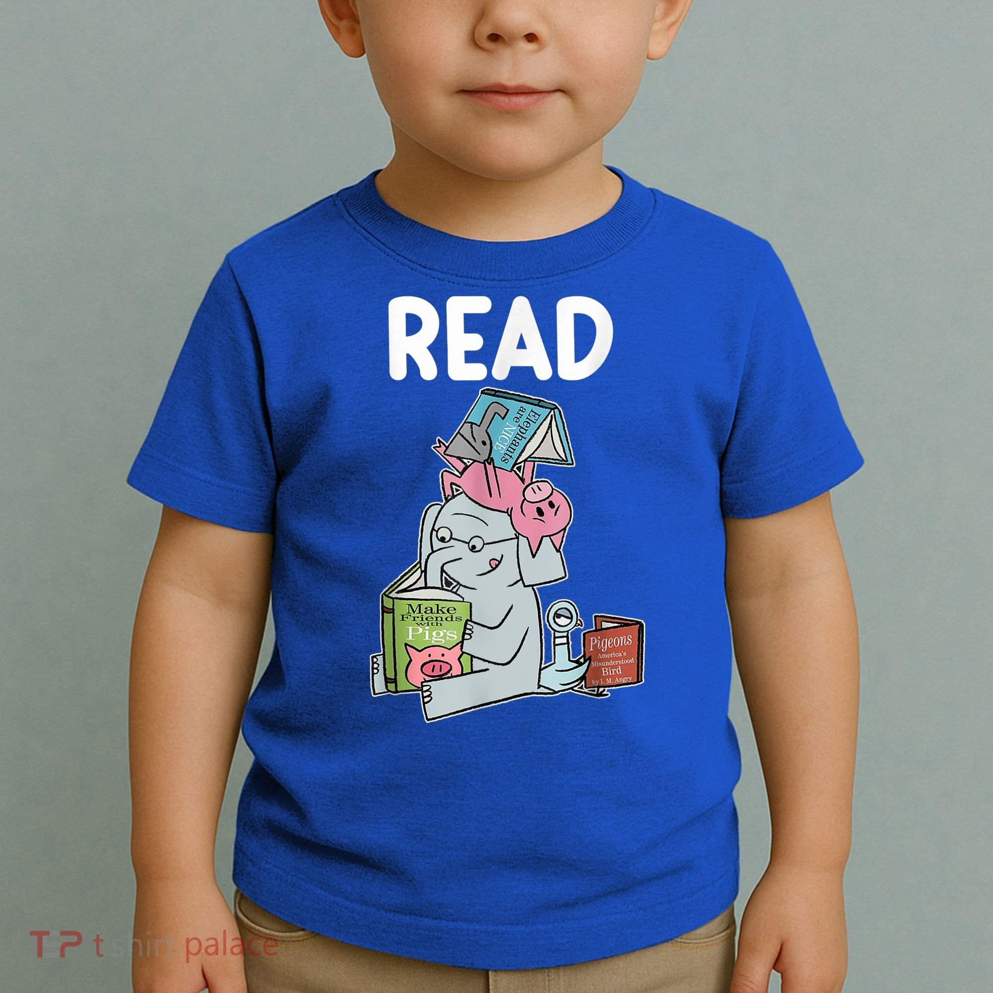 Funny Teacher Library Read Book Club Piggie Elephant Pigeons Toddler T-Shirt