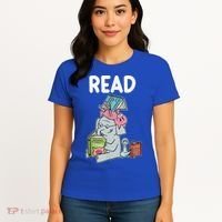 Funny Teacher Library Read Book Club Piggie Elephant Pigeons Women's T-Shirt thumb 4