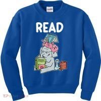 Funny Teacher Library Read Book Club Piggie Elephant Pigeons Kids Sweatshirt thumb 0