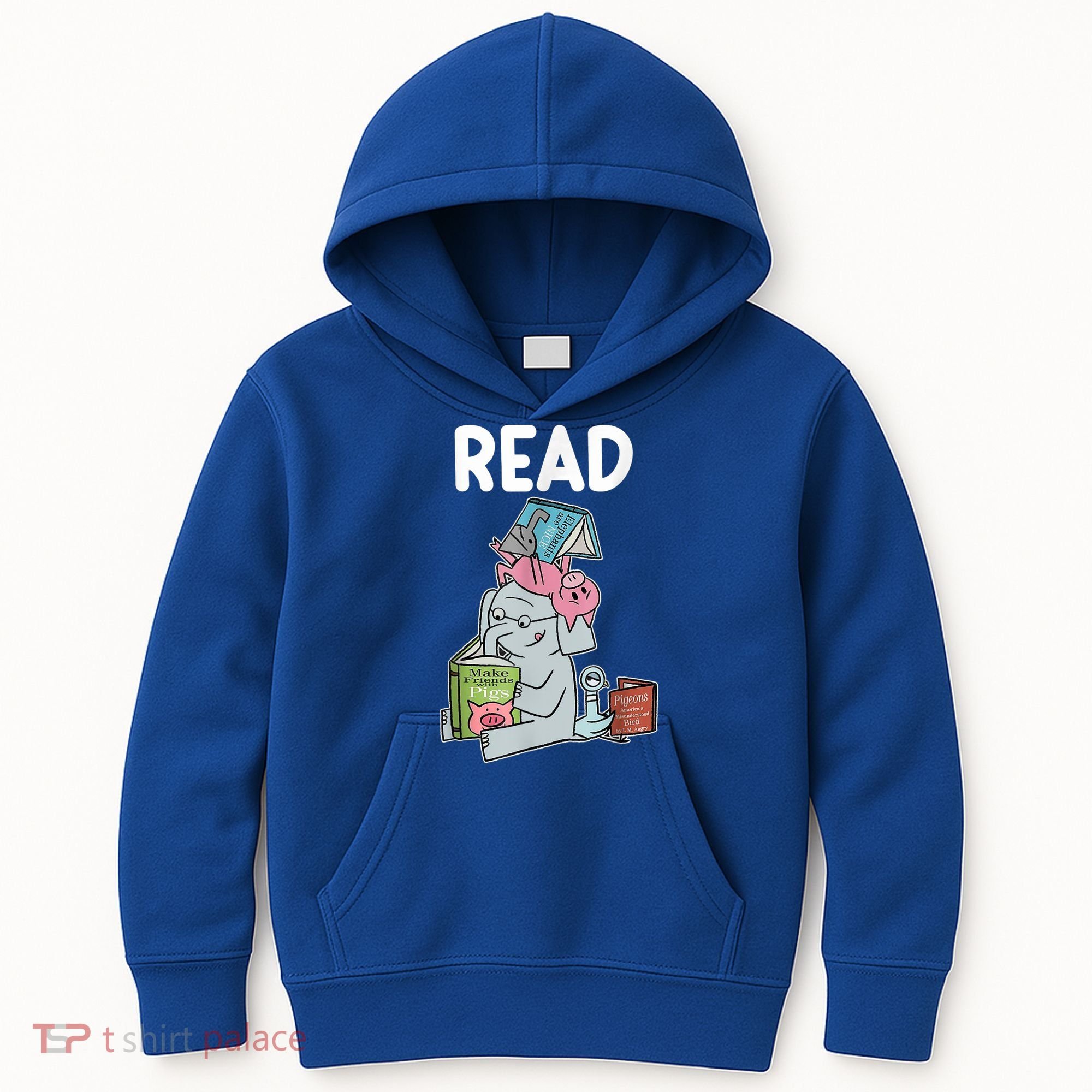 Funny Teacher Library Read Book Club Piggie Elephant Pigeons Kids Hoodie