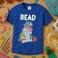 Funny Teacher Library Read Book Club Piggie Elephant Pigeons Kids T-Shirt thumb 3