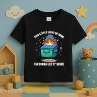 Funny This Little Lightof Mine Lil Dumpster Fire Toddler T-Shirt thumb 3
