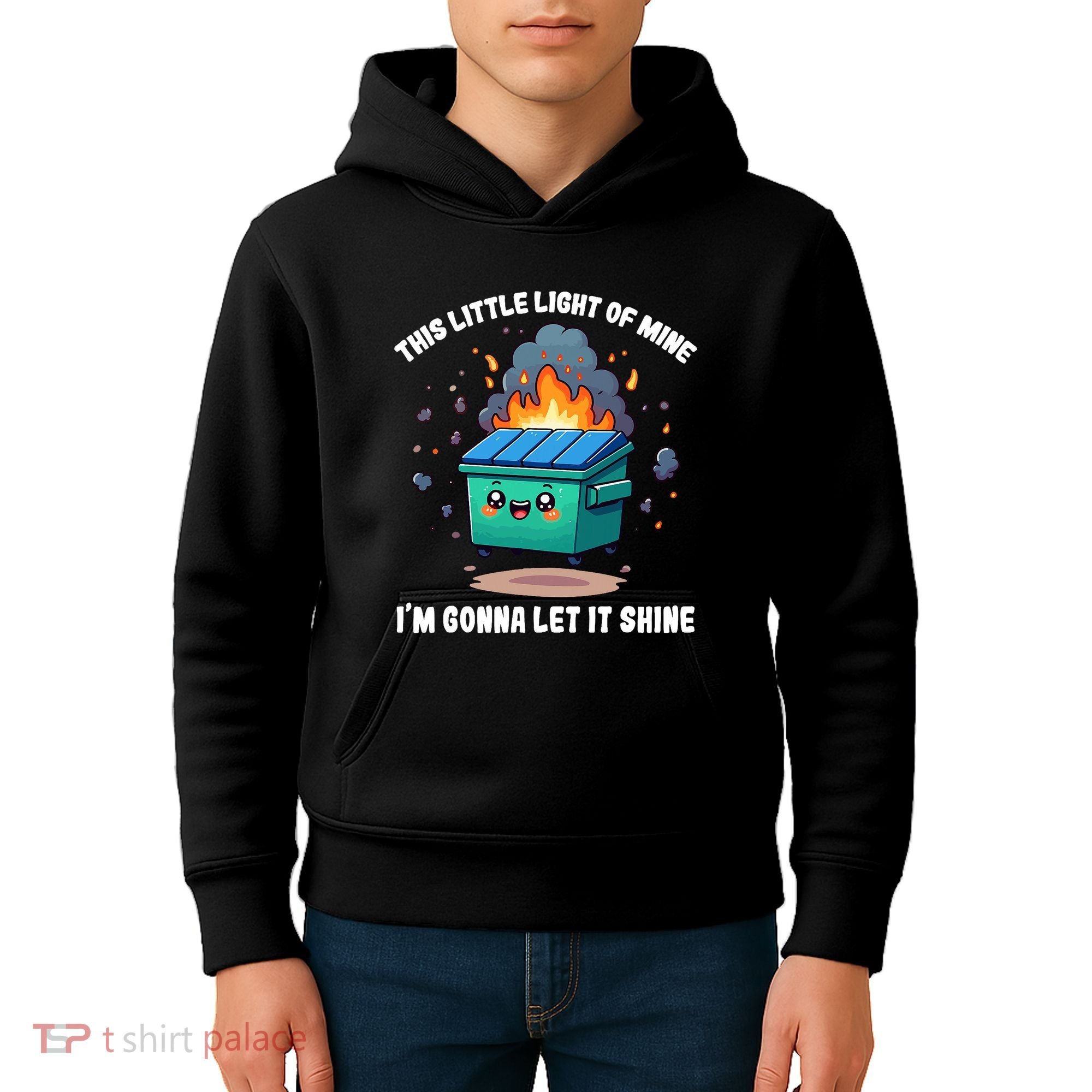 Funny This Little Lightof Mine Lil Dumpster Fire Kids Hoodie