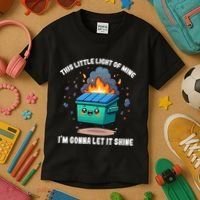 Funny This Little Lightof Mine Lil Dumpster Fire Kids T-Shirt thumb 3