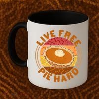 Funny Thanksgiving Live Free Pie Hard Pumpkin Sweet Potato Pie Lover Coffee Mug thumb 2