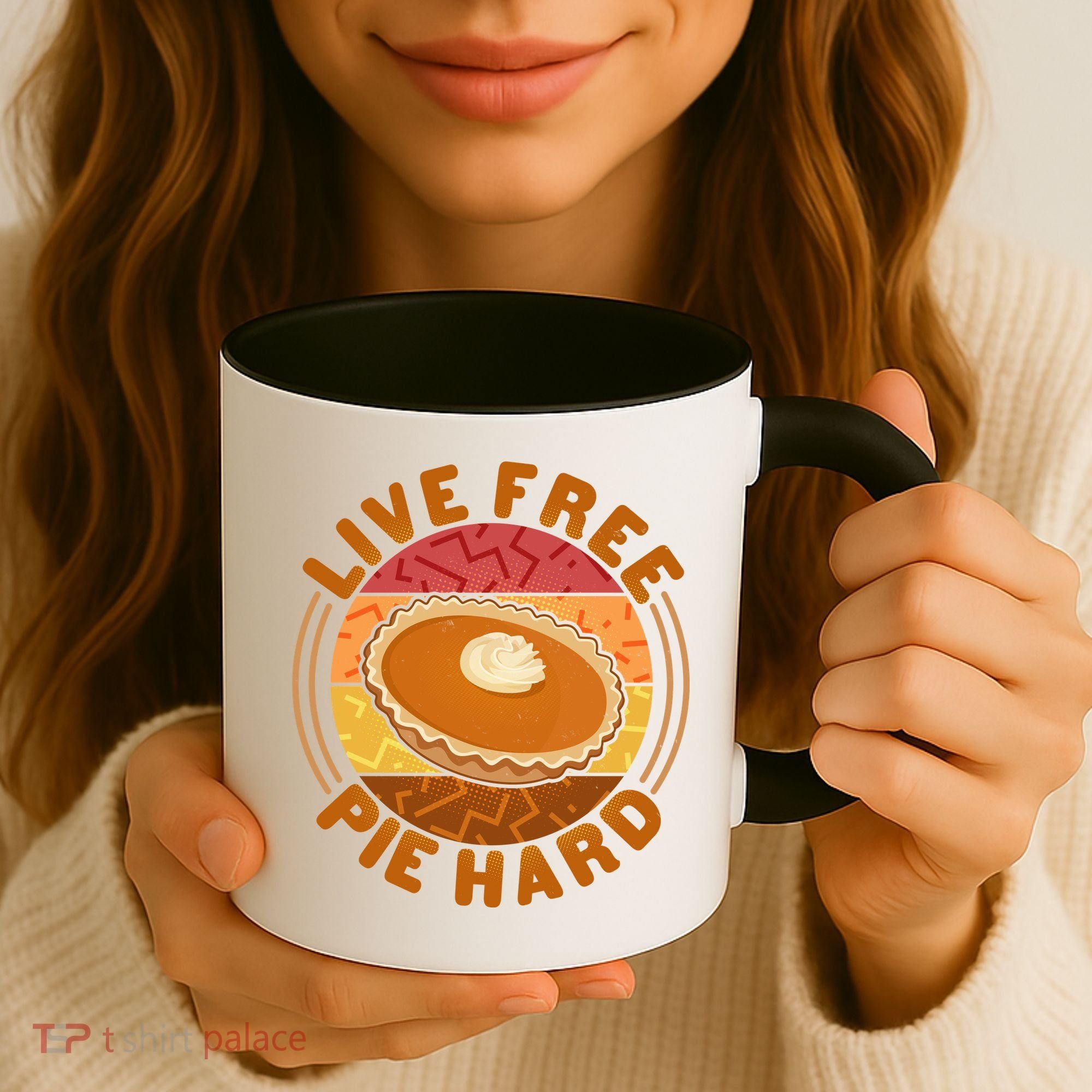 Funny Thanksgiving Live Free Pie Hard Pumpkin Sweet Potato Pie Lover Coffee Mug