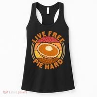 Funny Thanksgiving Live Free Pie Hard Pumpkin Sweet Potato Pie Lover Women's Tank Top thumb 0