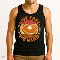 Funny Thanksgiving Live Free Pie Hard Pumpkin Sweet Potato Pie Lover Tank Top thumb 3