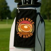 Funny Thanksgiving Live Free Pie Hard Pumpkin Sweet Potato Pie Lover Golf Towel thumb 2