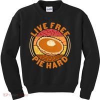 Funny Thanksgiving Live Free Pie Hard Pumpkin Sweet Potato Pie Lover Kids Sweatshirt thumb 0