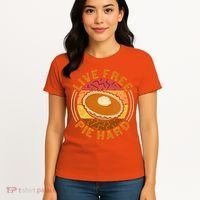 Funny Thanksgiving Live Free Pie Hard Pumpkin Sweet Potato Pie Lover Women's T-Shirt thumb 4