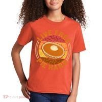 Funny Thanksgiving Live Free Pie Hard Pumpkin Sweet Potato Pie Lover Kids T-Shirt thumb 2