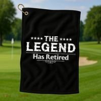 Funny The Legend Has Retired Art Retirement Golf Towel thumb 1