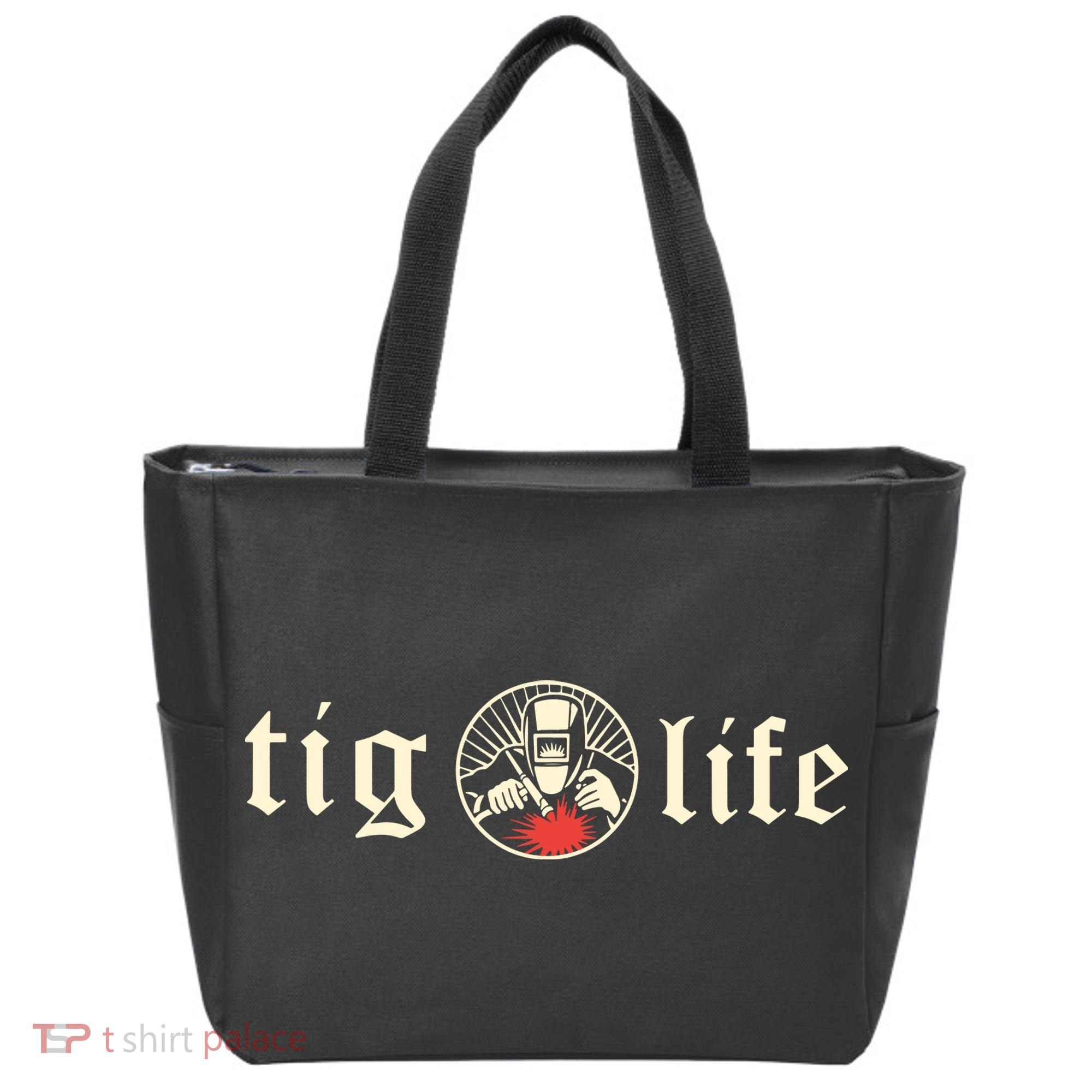Funny TIG Life Tungsten Inert Gas Welder GTAW Arc Welding Tote Bag