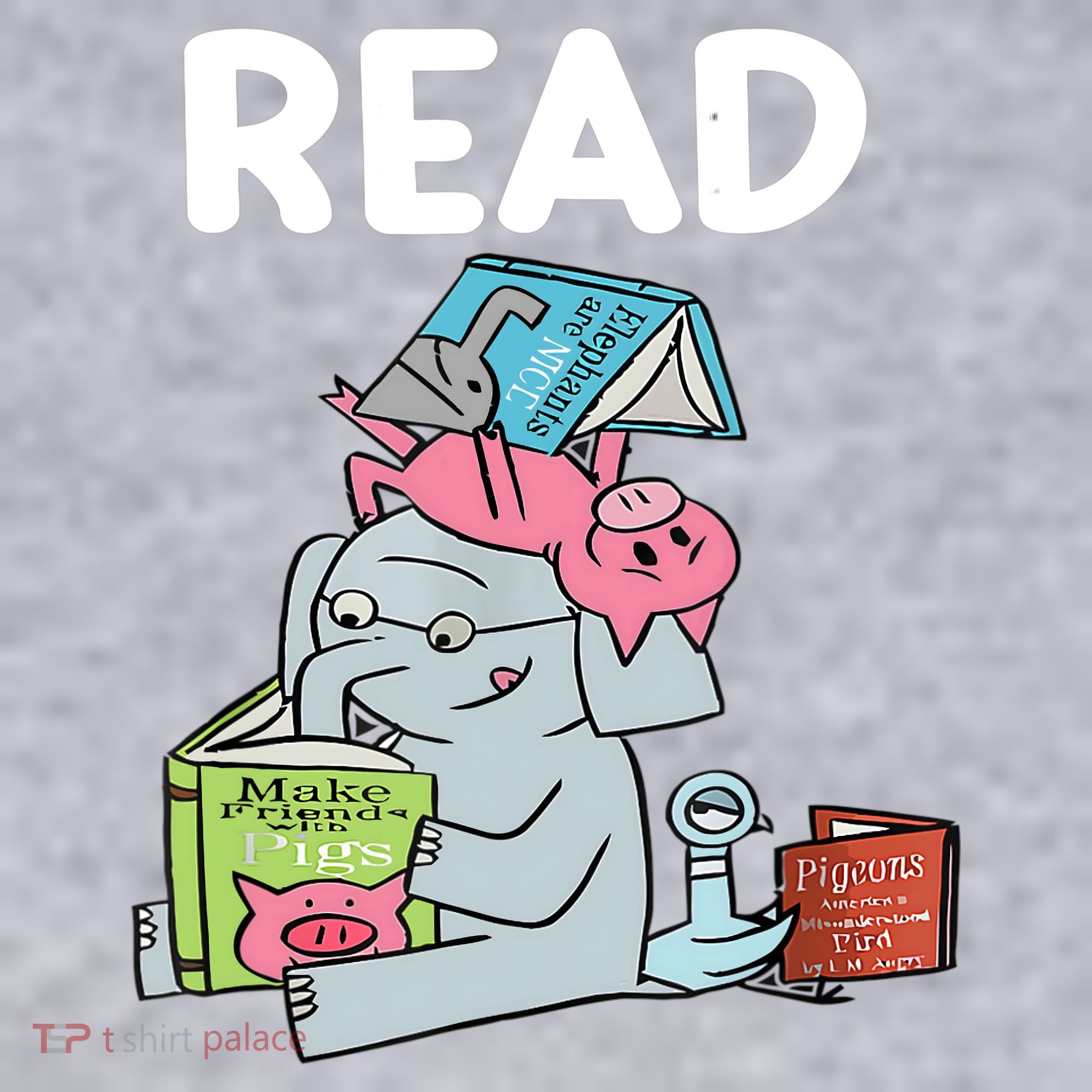 Funny Teacher Library Read Book Club Piggie Elephant Pigeons Women's Sweatshirt