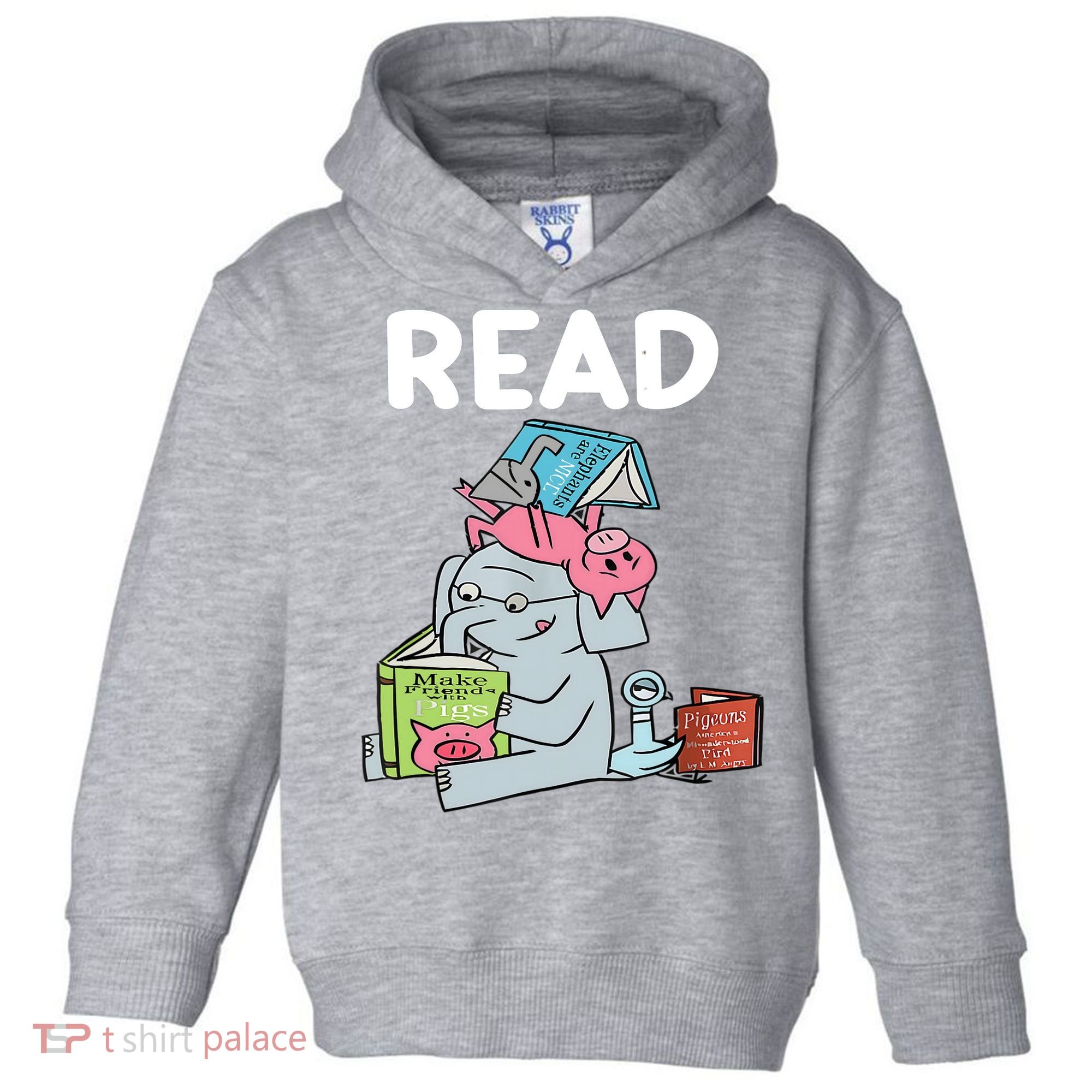Funny Teacher Library Read Book Club Piggie Elephant Pigeons Toddler Hoodie