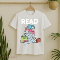 Funny Teacher Library Read Book Club Piggie Elephant Pigeons T-Shirt thumb 2