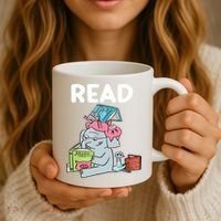 Funny Teacher Library Read Book Club Piggie Elephant Pigeons Coffee Mug thumb 3