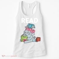 Funny Teacher Library Read Book Club Piggie Elephant Pigeons Women's Tank Top thumb 0