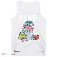 Funny Teacher Library Read Book Club Piggie Elephant Pigeons Tank Top thumb 0