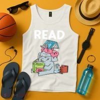 Funny Teacher Library Read Book Club Piggie Elephant Pigeons Tank Top thumb 4