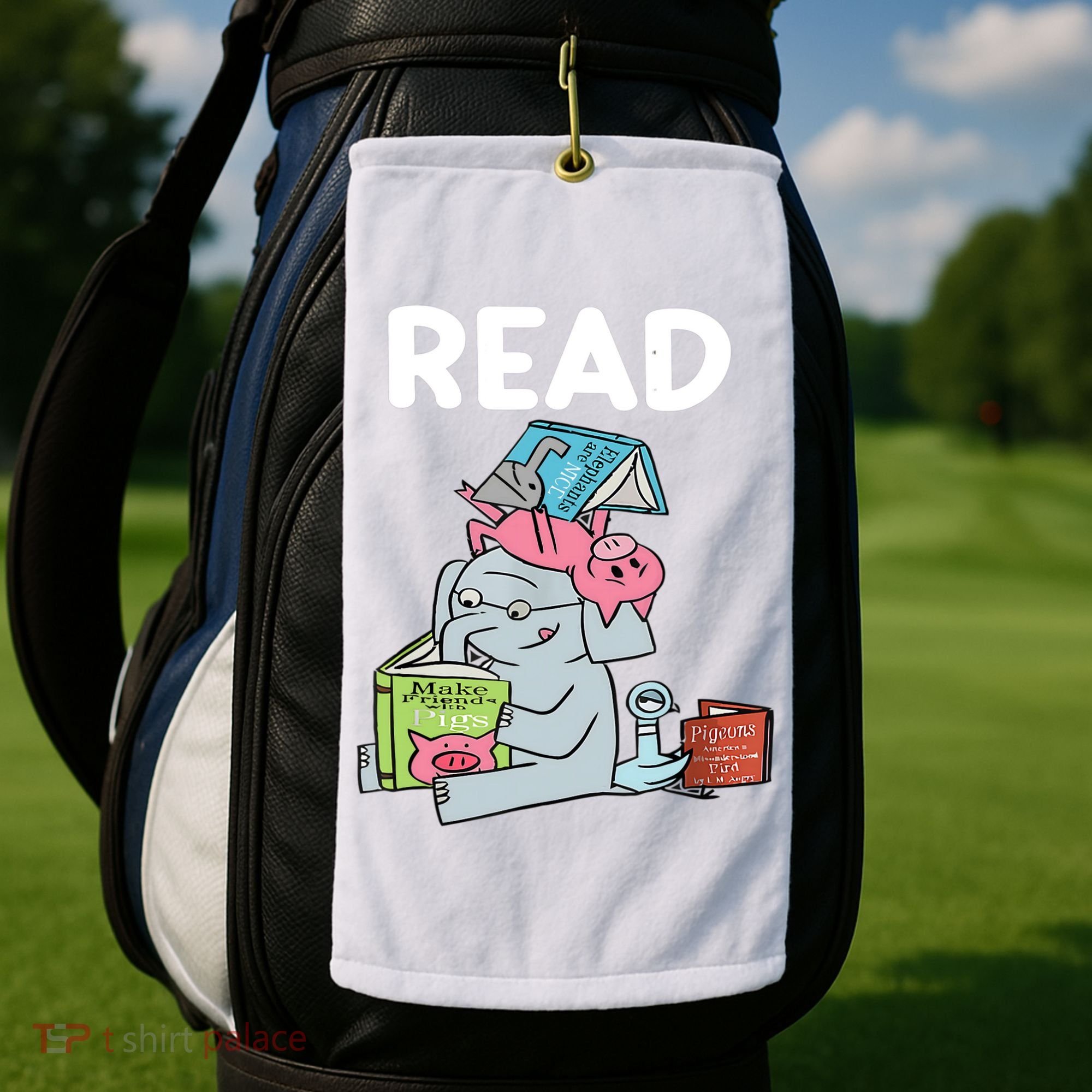 Funny Teacher Library Read Book Club Piggie Elephant Pigeons Golf Towel