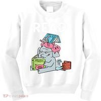 Funny Teacher Library Read Book Club Piggie Elephant Pigeons Kids Sweatshirt thumb 0
