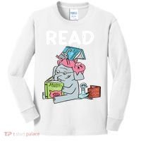Funny Teacher Library Read Book Club Piggie Elephant Pigeons Kids Long Sleeve Shirt thumb 0