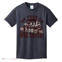 Funny Train Lovers Who Tooted Train Kids T-Shirt thumb 0