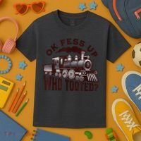 Funny Train Lovers Who Tooted Train Kids T-Shirt thumb 3