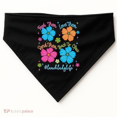 Feed Them Love Them Send Them Back Lunch Lady Life USA-Made Doggie Bandana