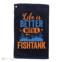 Fish Tank Life Fishkeeping Aquarium Lover Fishkeeper Golf Towel thumb 0